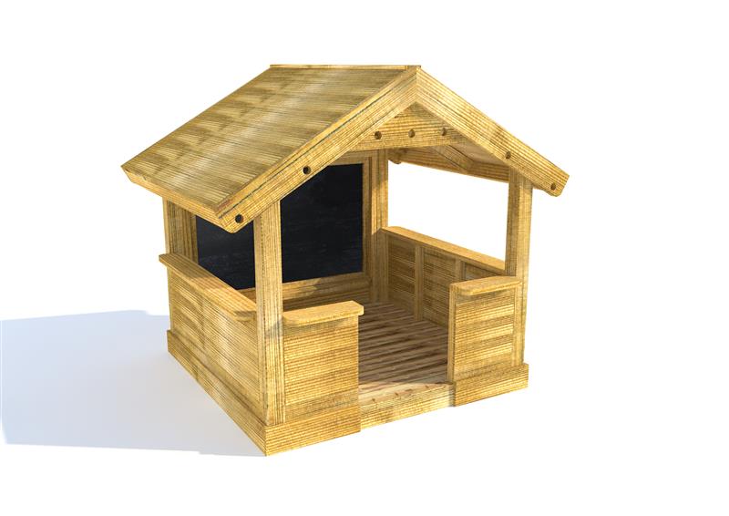 Technical render of a Small Playhouse with Walls and Chalkboard OLD